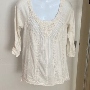 Women's Cream Lace Detail Top